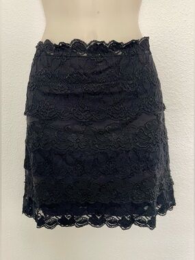 Black Lace Mini Skirt - Elegant Women's Skirt